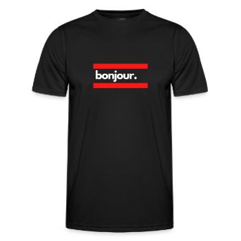 Hallo - Männer Funktions-T-Shirt - Schwarz - Vorne - AI Model Male 178 dark (178cm)