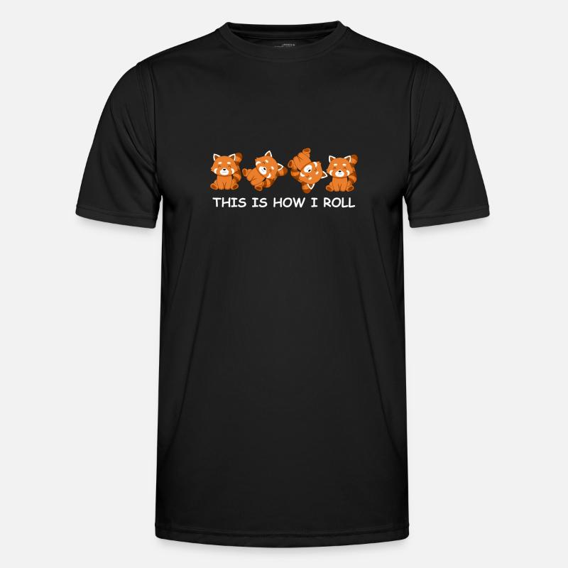 This Is How I Roll Gift Men Red Panda - Men's Functional T-Shirt - black