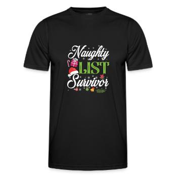 Survivant de la liste coquine de Noël - T-shirt sport Homme - noir - Devant - AI Model Male 178 dark (178cm)