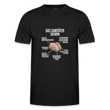 Sanitäter Gehirn Rettungssanitäter Geschenk - Männer Funktions-T-Shirt - Schwarz - Vorne - AI Model Male 178 dark (178cm)