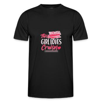 This Girl Loves Cruises - Bootsfahrt Party Urlaub - Männer Funktions-T-Shirt - Schwarz - Vorne - AI Model Male 178 dark (178cm)