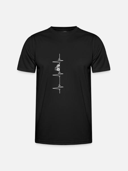 Heartbeat tractor farming - Men's Functional T-Shirt - black
