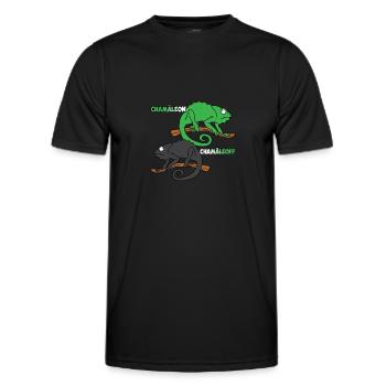 Chamäleon Chameleoff Eidechse Lustig Reptilien - Männer Funktions-T-Shirt - Schwarz - Vorne - AI Model Male 178 dark (178cm)