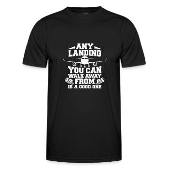 Pilotes d’avion Proverbes - T-shirt sport Homme - noir - Devant - AI Model Male 178 dark (178cm)