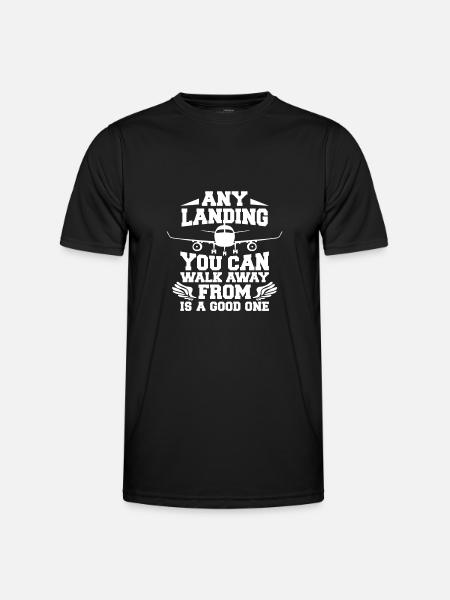 Piloten Flugzeug Sprüche - Männer Funktions-T-Shirt - Schwarz