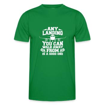 Pilot Airplane Sayings - Men's Functional T-Shirt - kelly green - Front - AI Model Male 178 dark (178cm)
