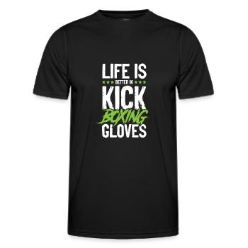 Gants de kickboxing - T-shirt sport Homme - noir - Devant - AI Model Male 178 dark (178cm)