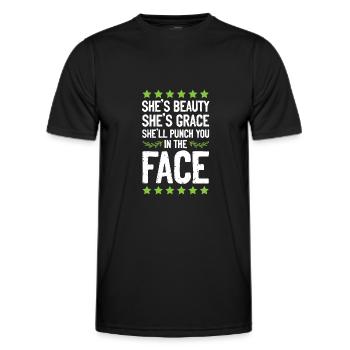 Frau Kickboxing lustig - Männer Funktions-T-Shirt - Schwarz - Vorne - AI Model Male 178 dark (178cm)