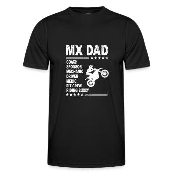 MX DAD Motocross Supercross Dirtbike Papa Geschenk - Männer Funktions-T-Shirt - Schwarz - Vorne - AI Model Male 178 dark (178cm)