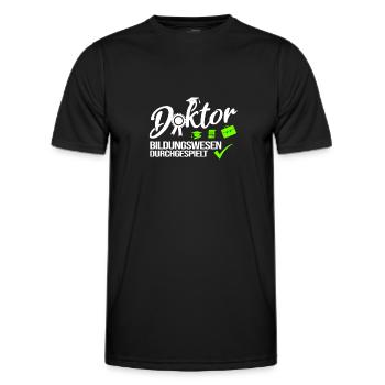 Doktor Bildungswesen Durchgespielt Doktorand - Männer Funktions-T-Shirt - Schwarz - Vorne - AI Model Male 178 dark (178cm)