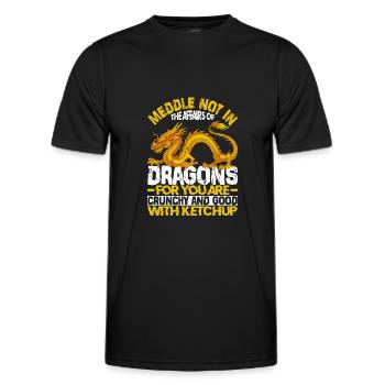Meddle Not In The Affairs Of Dragons For You Are - Men's Functional T-Shirt - black - Front - AI Model Male 178 dark (178cm)