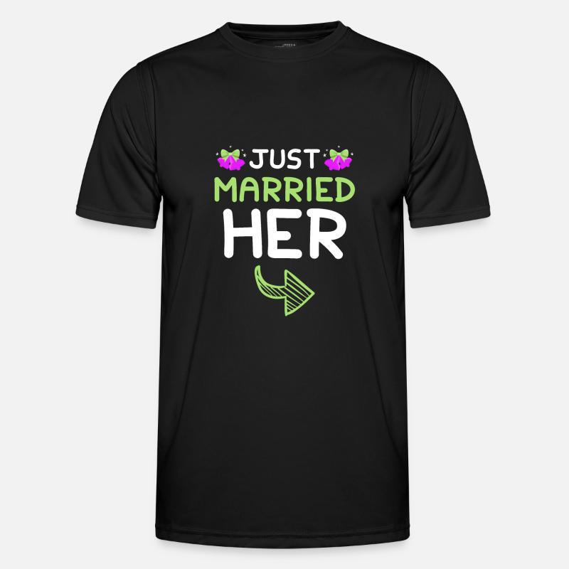 Just Married Her Wedding Men's Functional T-Shirt