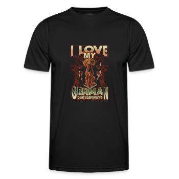 German Shorthaired Pointer hunting dog - Men's Functional T-Shirt - black - Front - AI Model Male 178 dark (178cm)