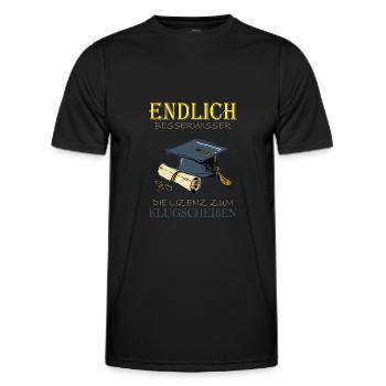 Lizenz zum Klugscheißen - Männer Funktions-T-Shirt - Schwarz - Vorne - AI Model Male 178 dark (178cm)