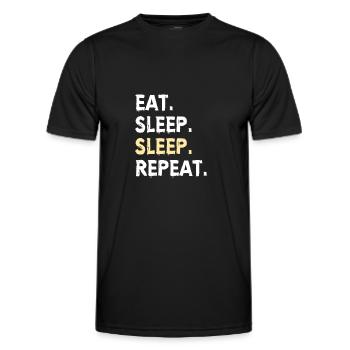 Sleeping Nap: eat, sleep, sleep, repeat - Men's Functional T-Shirt - black - Front - AI Model Male 178 dark (178cm)