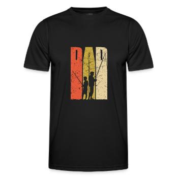 Cadeau de pêcheur de pêche à la pêche papa et fils - T-shirt sport Homme - noir - Devant - AI Model Male 178 dark (178cm)