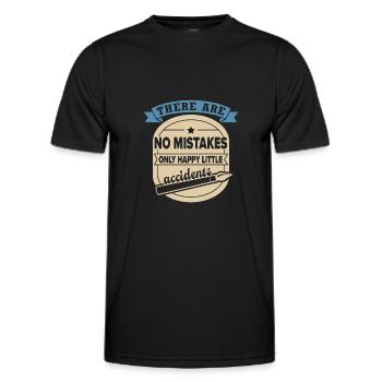 There Are No Mistakes Happy Little Accidents retro - Men's Functional T-Shirt - black - Front - AI Model Male 178 dark (178cm)