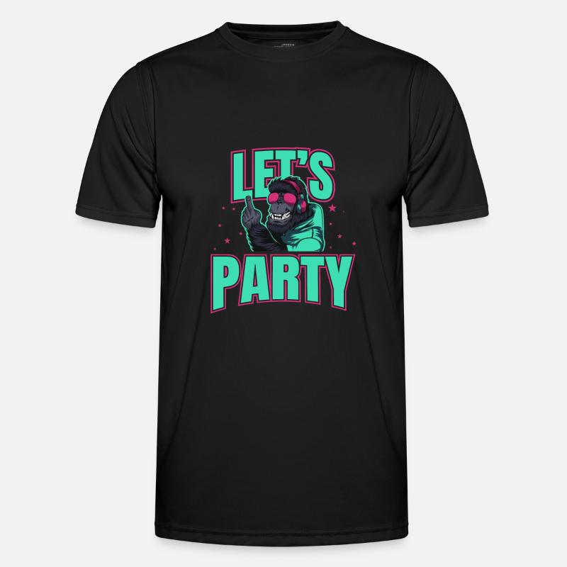 Let ́s Party DJ Monkey Celebration Gorilla Gift Idea Men's Functional T-Shirt