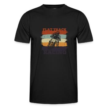 Flat track Gifts for a Flat track Fan - Men's Functional T-Shirt - black - Front - AI Model Male 178 dark (178cm)