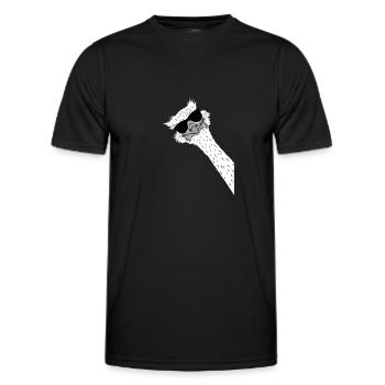 Strauß-Laufvogel mit Brille - Männer Funktions-T-Shirt - Schwarz - Vorne - AI Model Male 178 dark (178cm)