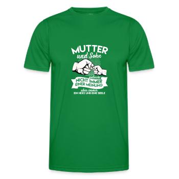 Stolze Mama & Sohn Geschenk Mutter Familie Spruch - Männer Funktions-T-Shirt - Kelly Green - Vorne - AI Model Male 178 dark (178cm)