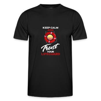 Bademeister Rettungsschwimmer Freibad Hallenbad - Männer Funktions-T-Shirt - Schwarz - Vorne - AI Model Male 178 dark (178cm)