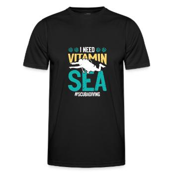 Diving diver vitamin - Men's Functional T-Shirt - black - Front - AI Model Male 178 dark (178cm)