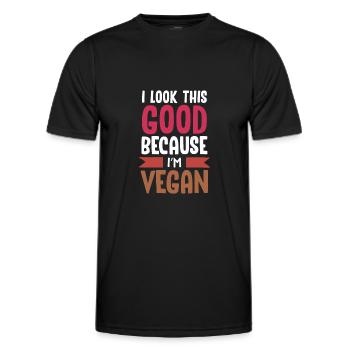 Vegan Veganer - Männer Funktions-T-Shirt - Schwarz - Vorne - AI Model Male 178 dark (178cm)
