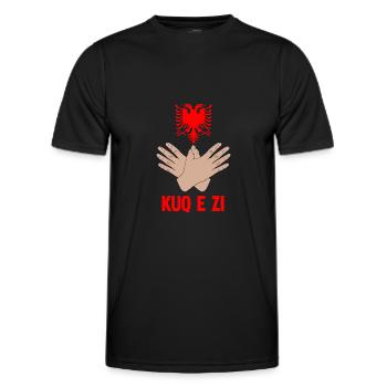Albanie Aigle Main levée Kosova Kuq E zi Albanais - T-shirt sport Homme - noir - Devant - AI Model Male 178 dark (178cm)