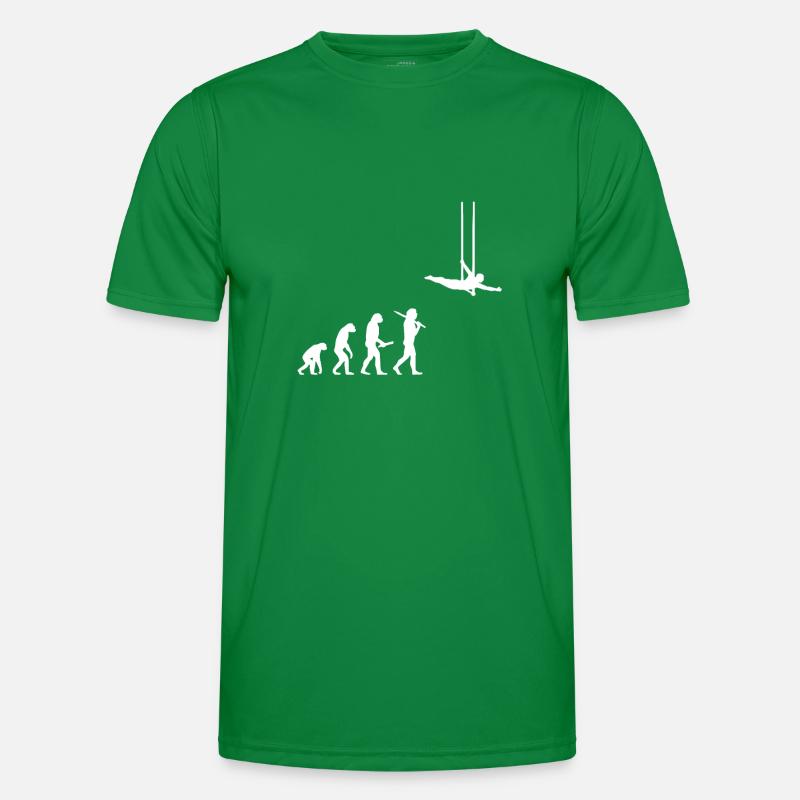Evolution fliegendes Trapez Akrobat Geschenkidee Männer Funktions-T-Shirt