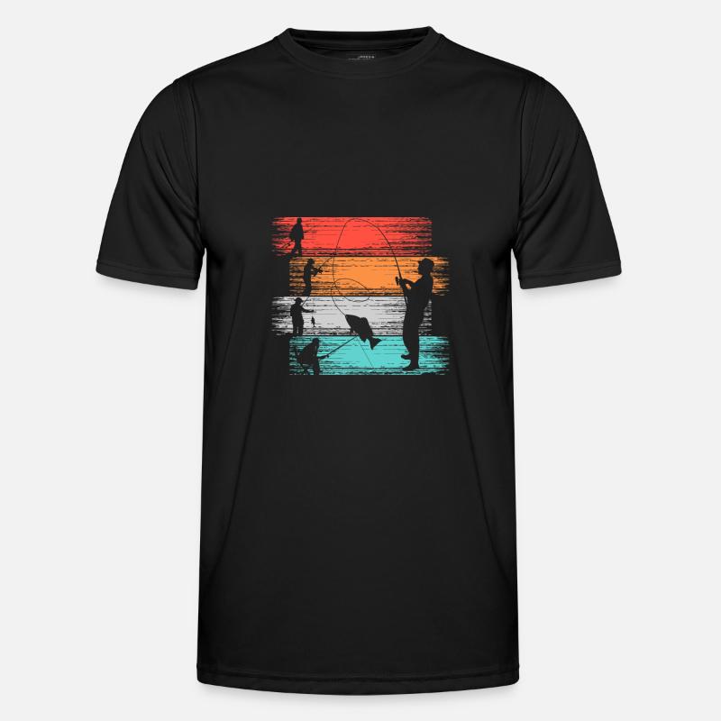 Cadeau de pêcheur de pêcheur de pêcheur de conception de canne à pêche vintage rétro T-shirt sport Homme