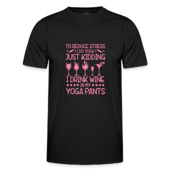 vin vin rouge yoga - T-shirt sport Homme - noir - Devant - AI Model Male 178 dark (178cm)