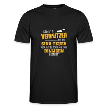 Stuckateur Gute Verputzer sind teuer Geschenk - Männer Funktions-T-Shirt - Schwarz - Vorne - AI Model Male 178 dark (178cm)