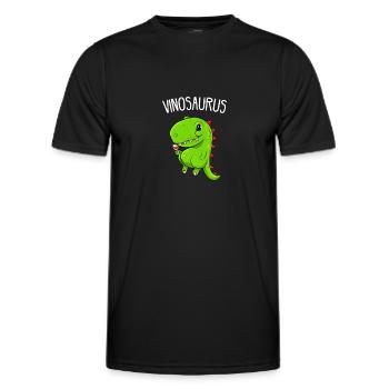 Wein Vinosaurier Weißwein Winzer Geschenk - Männer Funktions-T-Shirt - Schwarz - Vorne - AI Model Male 178 dark (178cm)