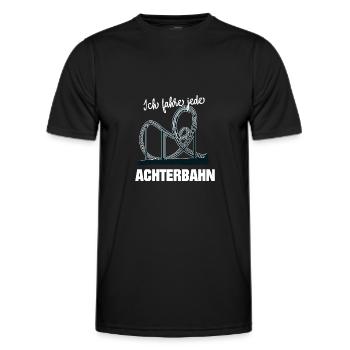 Achterbahn Ich fahre jede Achterbahn Geschenk - Männer Funktions-T-Shirt - Schwarz - Vorne - AI Model Male 178 dark (178cm)