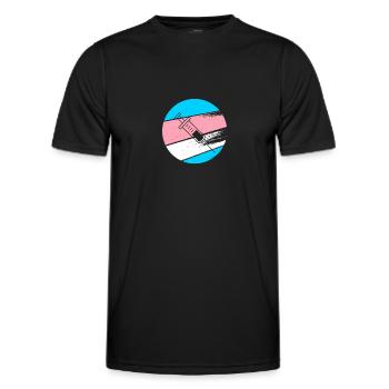 Happy T Day Transgender Testosterone Gift Shirt - Men's Functional T-Shirt - black - Front - AI Model Male 178 dark (178cm)