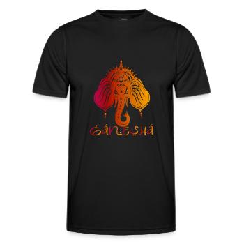 Ganesha Gott Hindu Hinduismus - Männer Funktions-T-Shirt - Schwarz - Vorne - AI Model Male 178 dark (178cm)