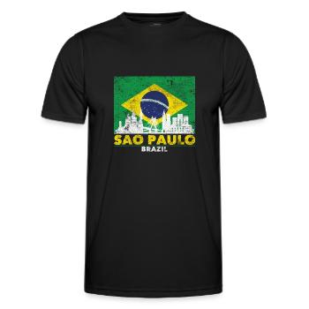 Sao Paulo City Travel Brazil - Men's Functional T-Shirt - black - Front - AI Model Male 178 dark (178cm)