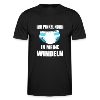 ABDL Windel Diaper Geschenk - Männer Funktions-T-Shirt - Schwarz - Vorne - AI Model Male 178 dark (178cm)