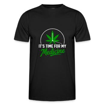 Il est temps pour mon cannabis de cannabis médicinal - T-shirt sport Homme - noir - Devant - AI Model Male 178 dark (178cm)