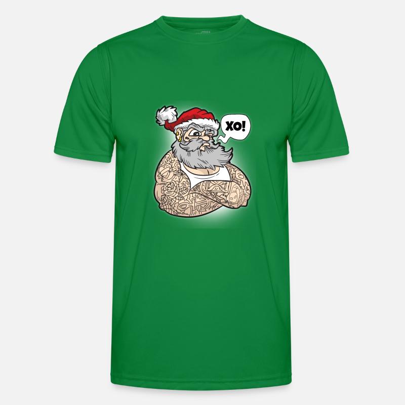Weihnachtsmann mit Tattoos Männer Funktions-T-Shirt