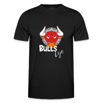 Bullseye, cadeau de joueur de fléchettes drôle avec taureau - T-shirt sport Homme - noir - Devant - AI Model Male 178 dark (178cm)
