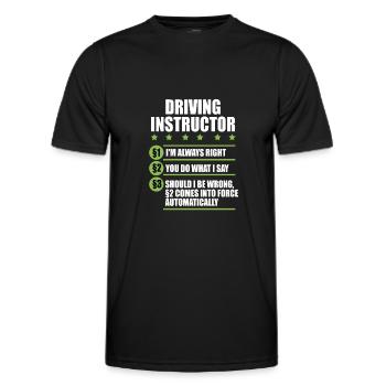 Fahrlehrer Fahrschule Auto Führerschein Verkehr - Männer Funktions-T-Shirt - Schwarz - Vorne - AI Model Male 178 dark (178cm)