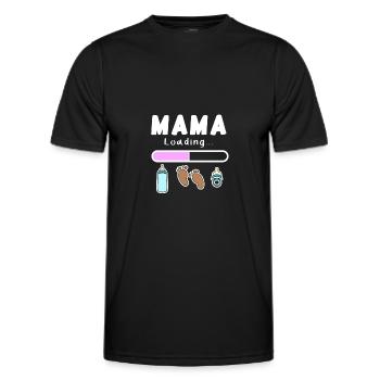 werdende Mutter - Mama wird geladen - Männer Funktions-T-Shirt - Schwarz - Vorne - AI Model Male 178 dark (178cm)