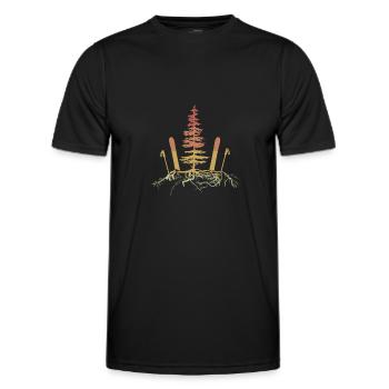 Skier hors piste Skier dans les arbres Vacances de ski - T-shirt sport Homme - noir - Devant - AI Model Male 178 dark (178cm)