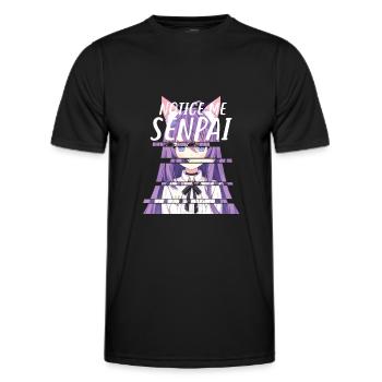 Notice Me Senpai - Japanese Anime - Men's Functional T-Shirt - black - Front - AI Model Male 178 dark (178cm)