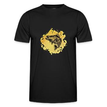 Lachs - Männer Funktions-T-Shirt - Schwarz - Vorne - AI Model Male 178 dark (178cm)