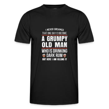 Mens Retired Rum Lover Gift I Funny Rum Drinking - Men's Functional T-Shirt - black - Front - AI Model Male 178 dark (178cm)