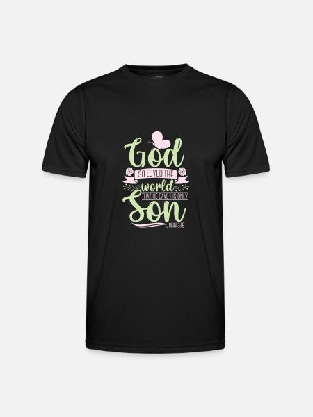 Kristen bibelvers religion - Funktionsshirt til herrer - sort