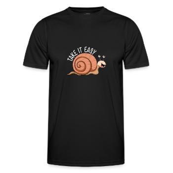 Snail Take It Easy nudibranch snail shell - Men's Functional T-Shirt - black - Front - AI Model Male 178 dark (178cm)